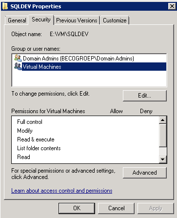 Missing permissions being the cause of disappearing virtual machine