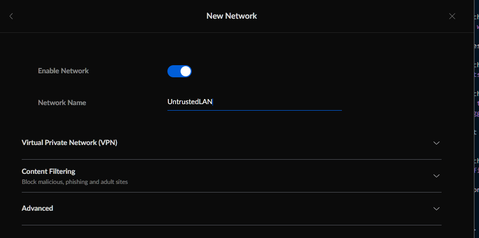 Unifi - add network