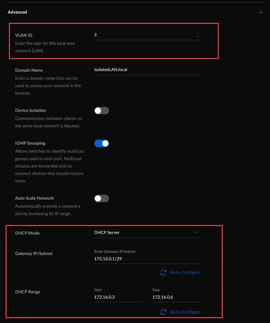 Unifi - set network VLAN