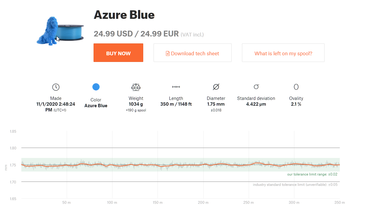 Prusament Azure Blue review